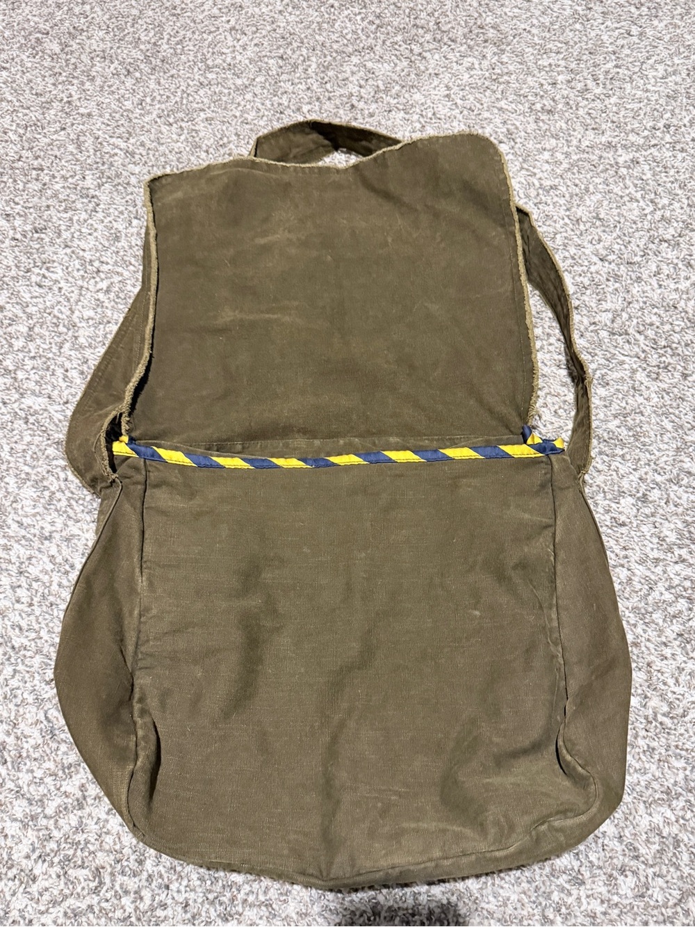 Rugby Ralph Lauren Olive Green Patchwork Crossbody Messenger Bag - Picture 2 of 4